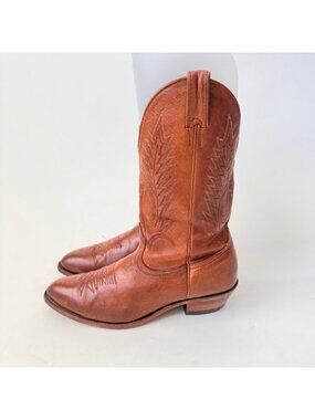 Boulet Western Boots Made in Canada Brown Leather Roper Round Toe Men’s Size 10